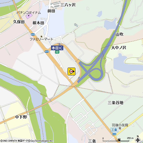 （有）東幸自動車　ロータス東幸　本荘営業所付近の地図